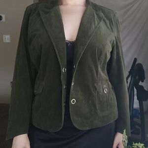 L.A. Blues Deluxe green corduroy blazer, Sz 22w